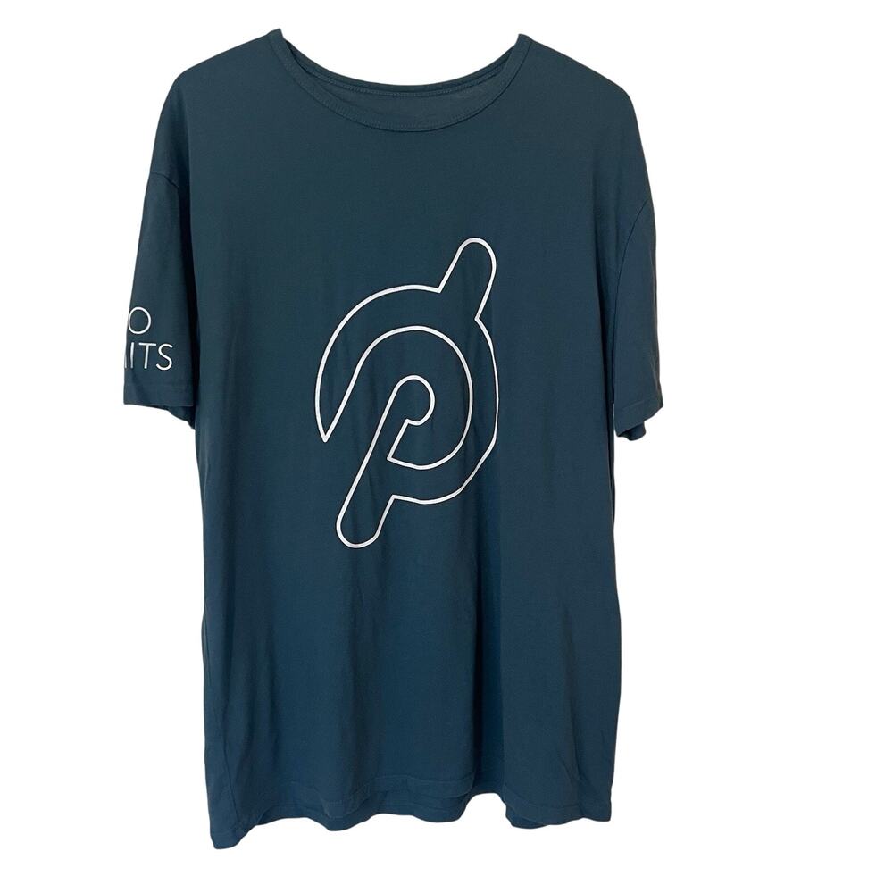 Peloton Men's Logo T-Shirt Size Large Blue Short Sleeve Crew Neck Casual Graphic